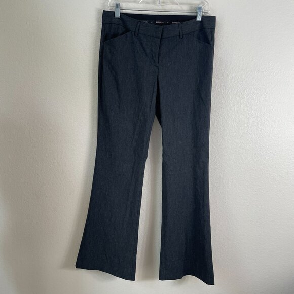 Express Womens 8 Regular Editor Gray Bootcut Dress Pants Stretch Work Career - Picture 1 of 9